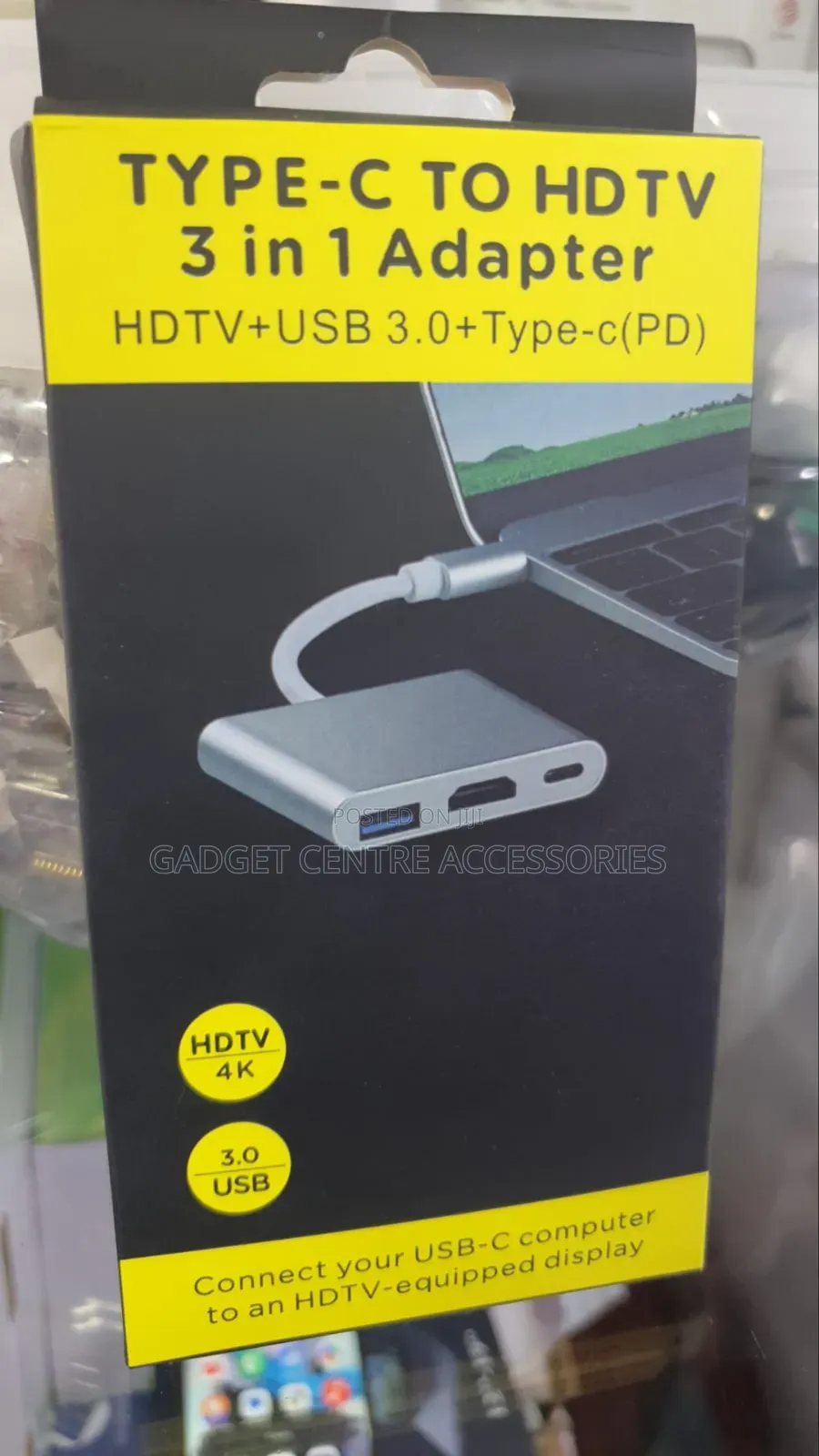 Type-C to HDTV 3 in 1 Adapter, HDTV+USB 3.0+type C