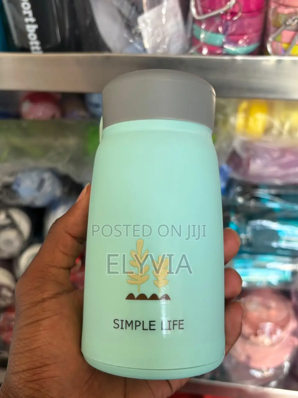Green Glass Water Bottle