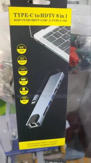 TYPE-C to HDTV 8 in 1 ,Rj45,tf/Sd,HDTV,USB, 2 Type,pd
