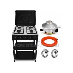 OLELON 4 Gas Burner Full Standing Cooker With Shelves