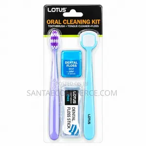 Lotus Oral Cleaning Kit – Toothbrush, Tongue Cleaner, Dental Floss