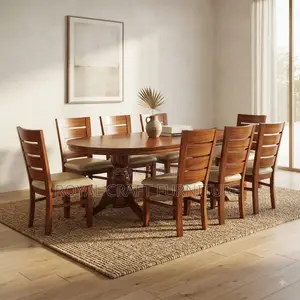 Royal Dining Experience: Solid Mahogany 8-Chair Dining Set