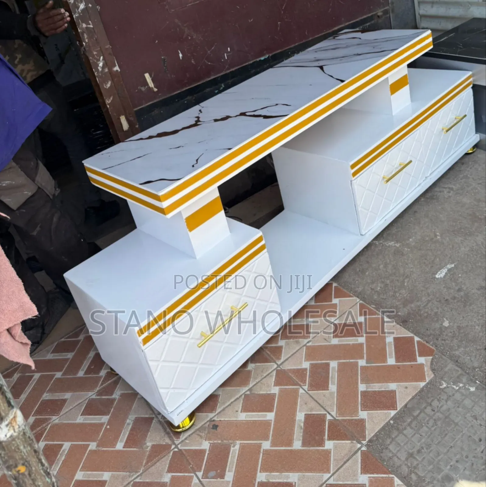 Executive White TV Stand