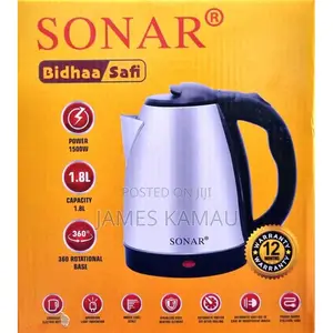 Sonar 2.0L Stainless Steel Electric Kettle With Automatic Turn