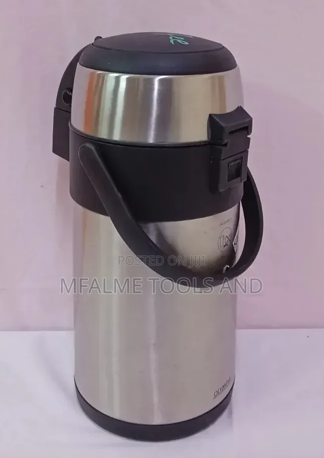 Ex-Uk Olympia Stainless Pump Action Thermal Flask