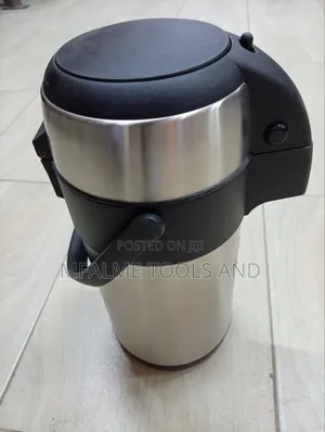 Ex-Uk Olympia Stainless Pump Action Thermal Flask
