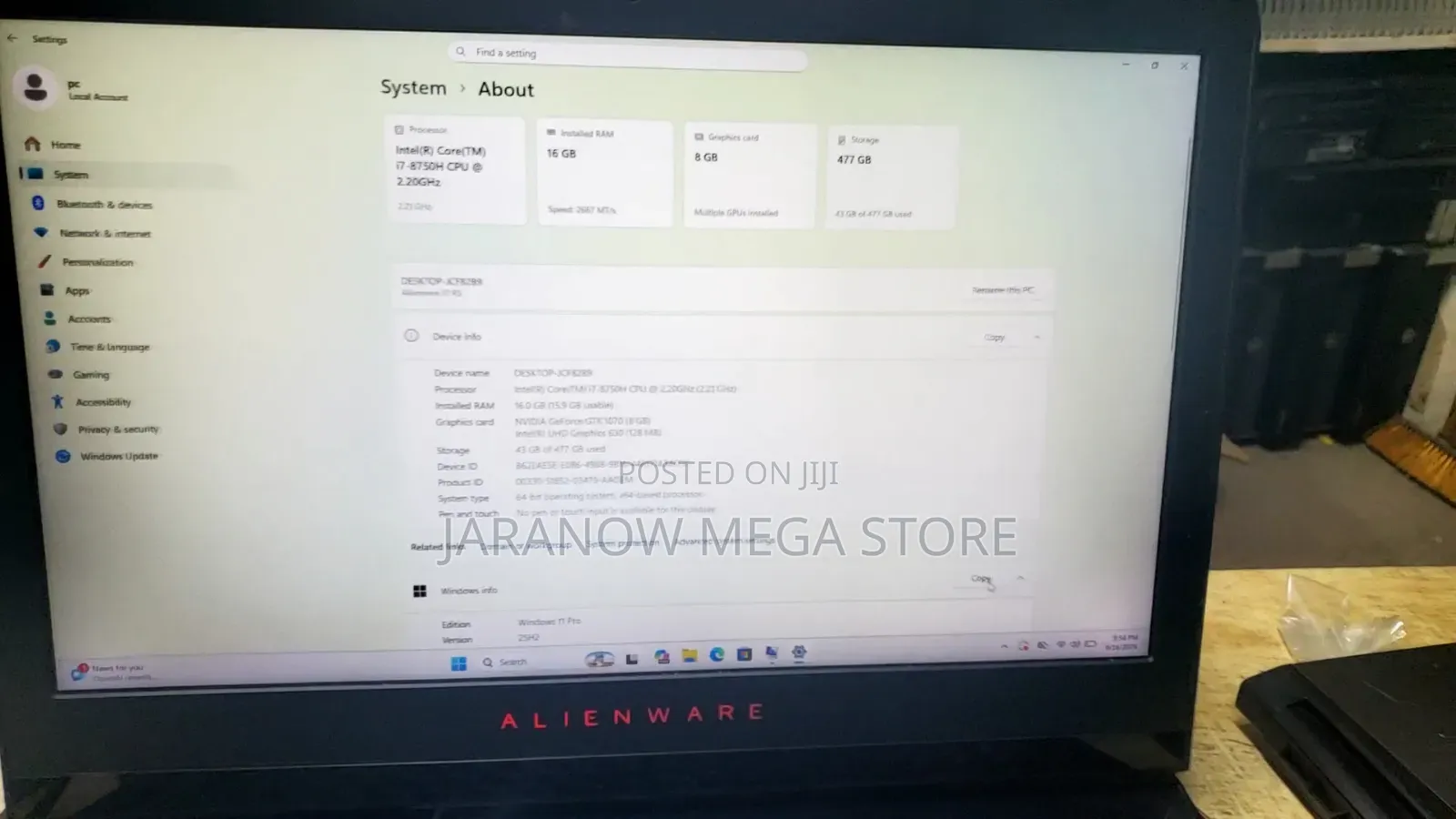 Laptop Alienware 17 R5 16GB Intel Core i7 SSD 512GB