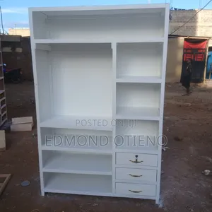 4×6 Open Closet With Hanger Rod and 3 Draws