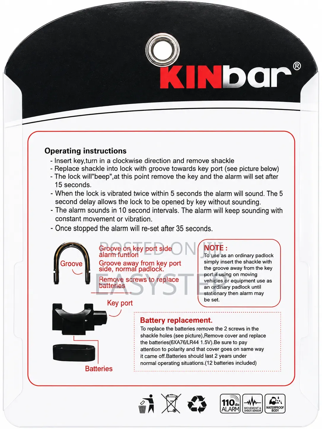 Alarm Padlock Kinbar