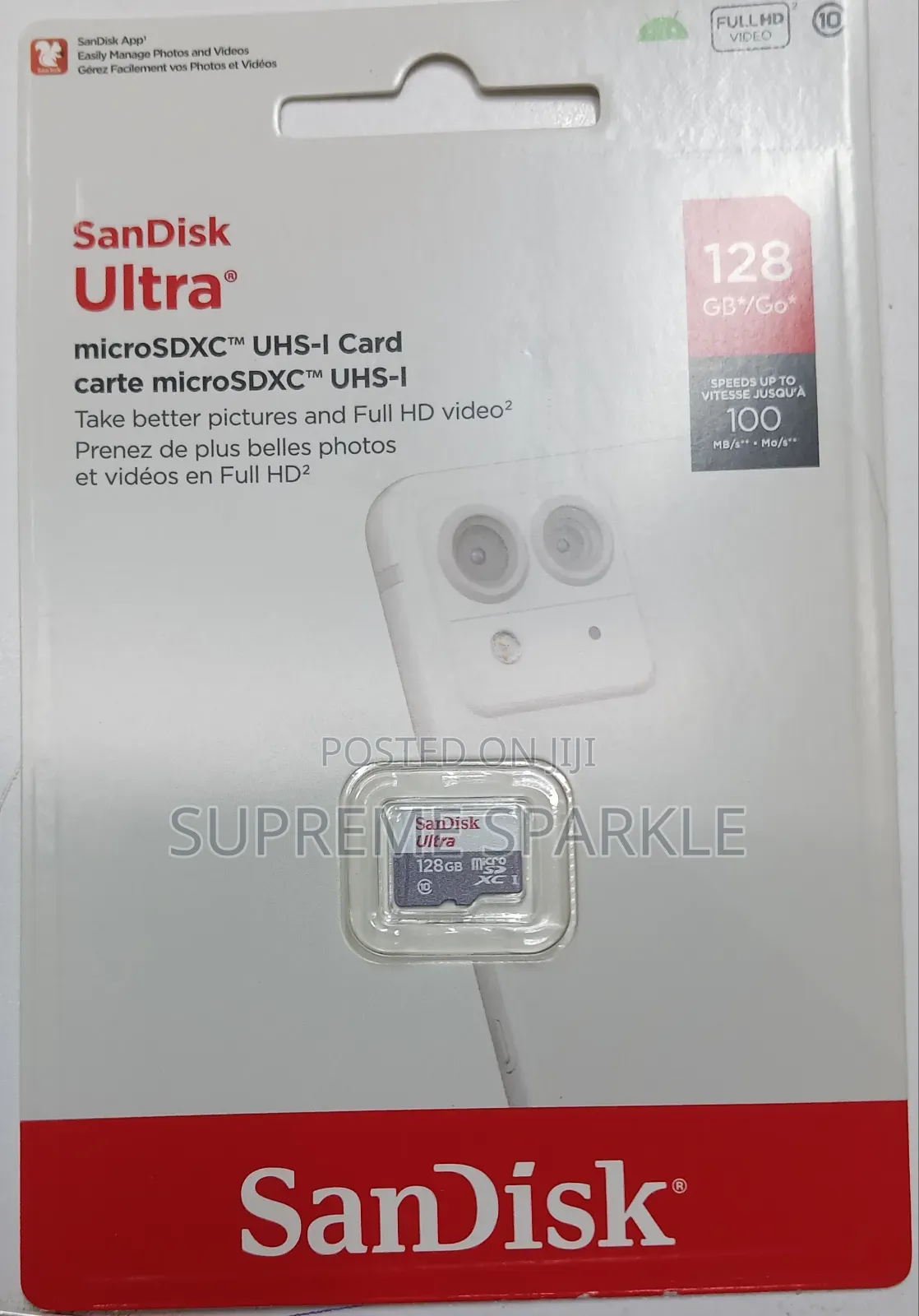 128GB Micro SD Card SanDisk Ultra 100mb/S Class 10 Memory Storage