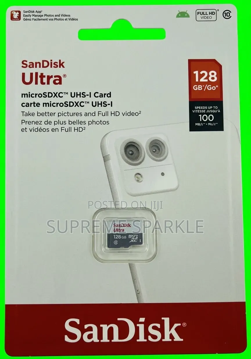 128GB Micro SD Card SanDisk Ultra 100mb/S Class 10 Memory Storage