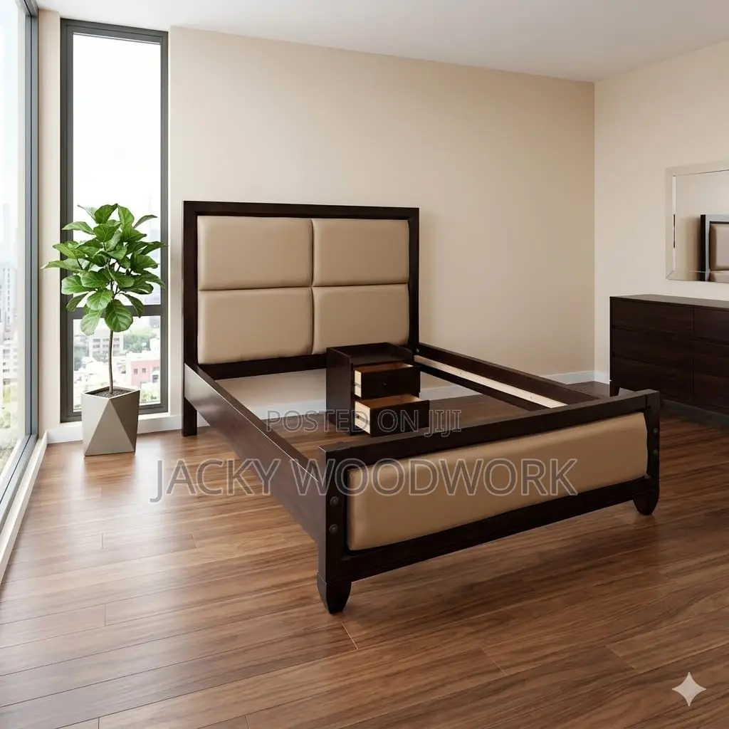 Contemporary Upholstered Platform Bed