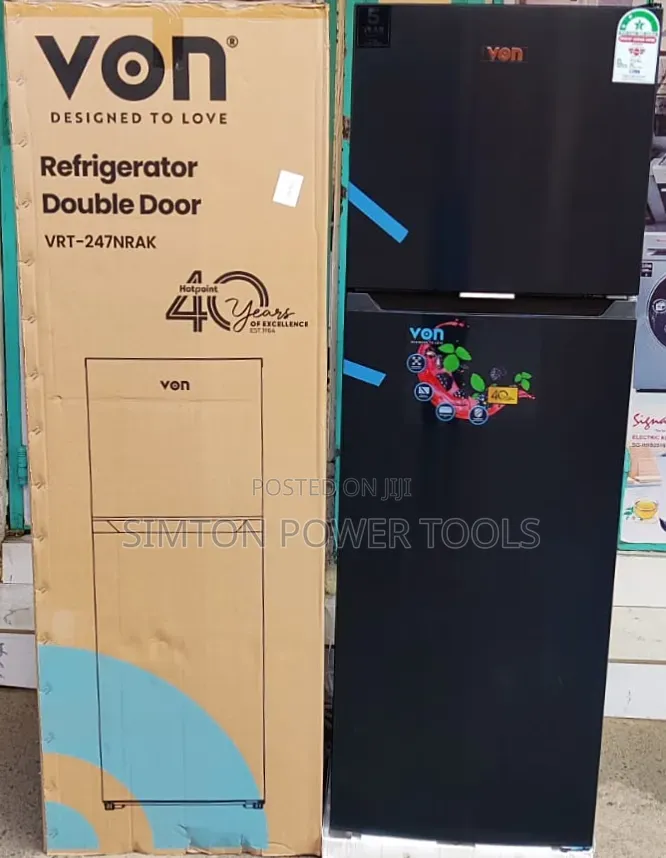 VON VRT-247NRAK Double Door Refrigerator,
