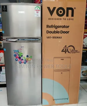 VON VRT-181DRAX Double Door Refrigerator.
