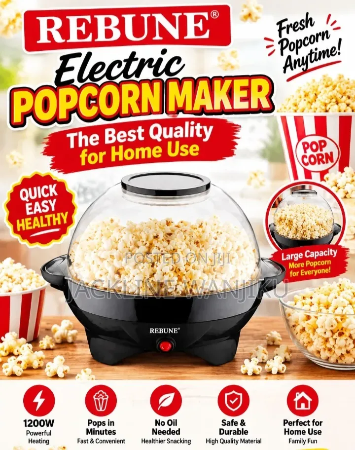 *Rebune Popcorn Maker* **Electric Hot-Air Popcorn Maker.