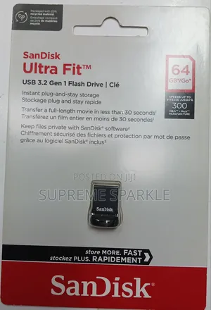SanDisk 64GB USB 3.2 Flash Drive Ultra Fit Pen Drive