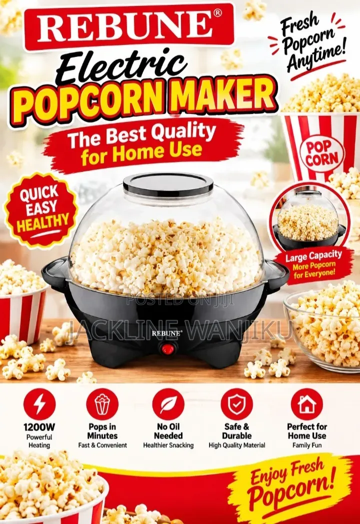 *Rebune Popcorn Maker* **Electric Hot-Air Popcorn Maker.