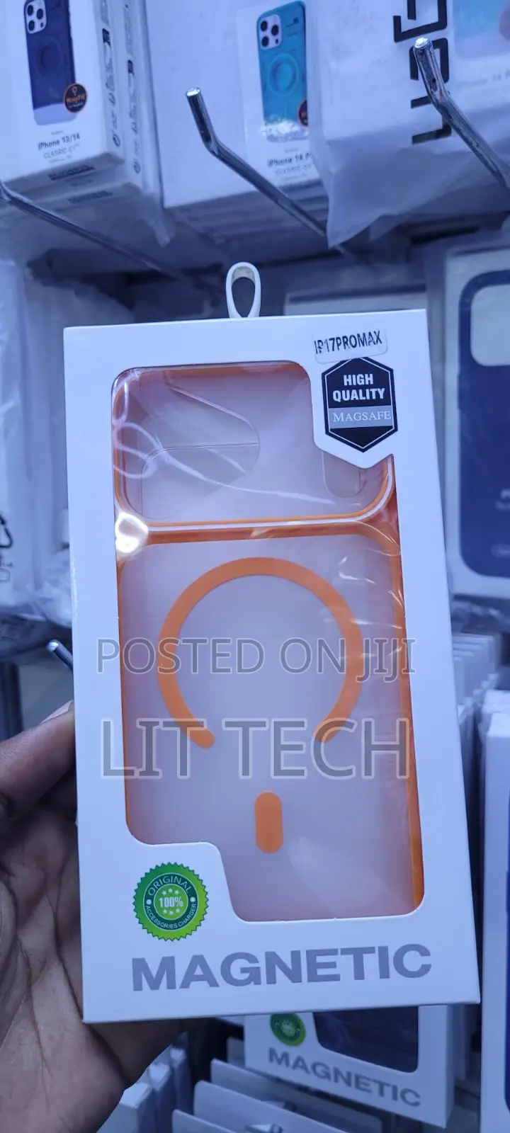 Magnetic MagSafe Orange Clear Case for iPhone 17 Pro Max