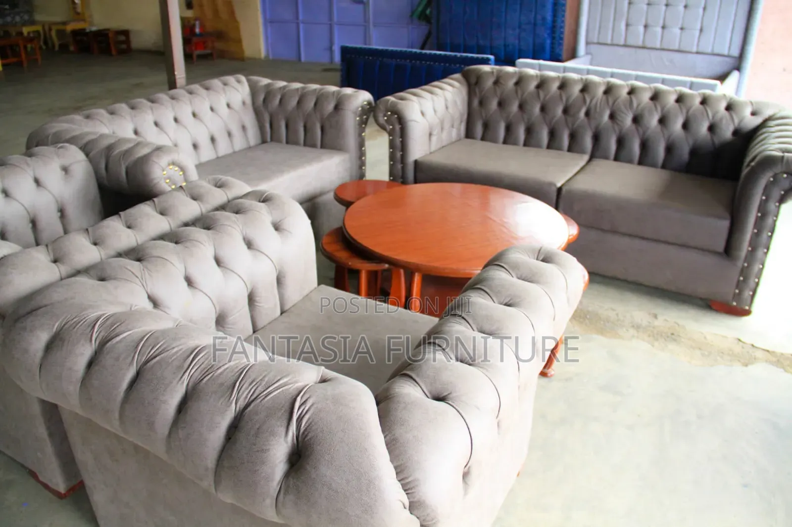 3 Seater Brown Sofa Set