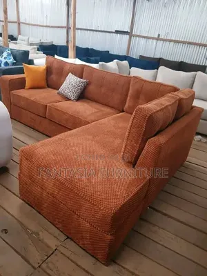 5 Seater Brown Corner Sofa
