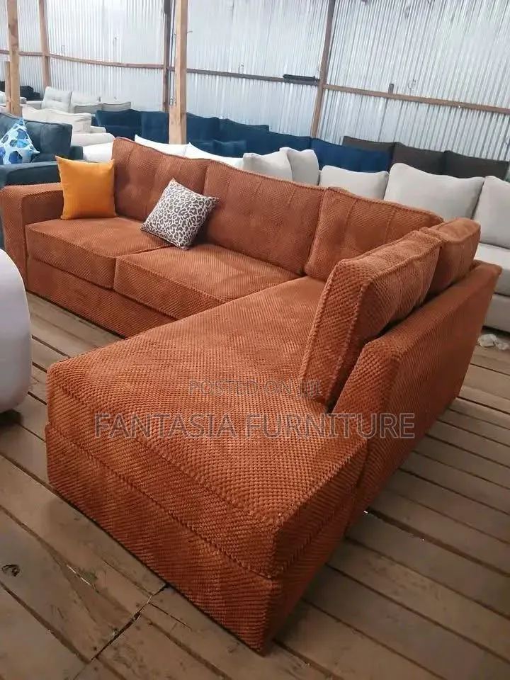 5 Seater Brown Corner Sofa