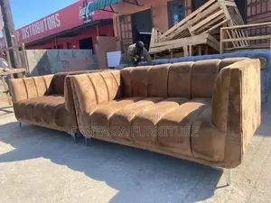 3 Seater + 2 Seater Brown Sofa on Sale.