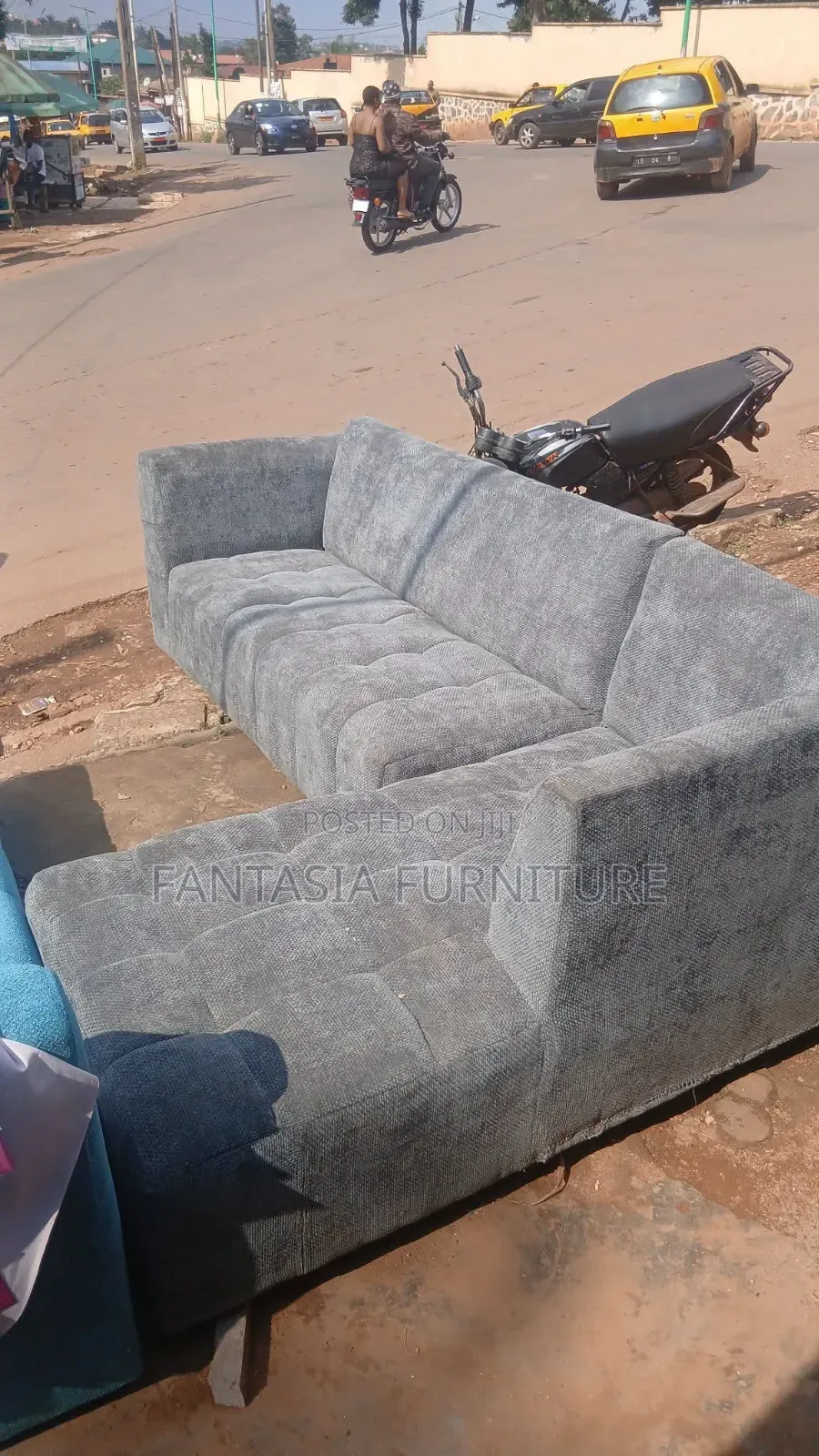 5 Seater Grey Sectional Sofa