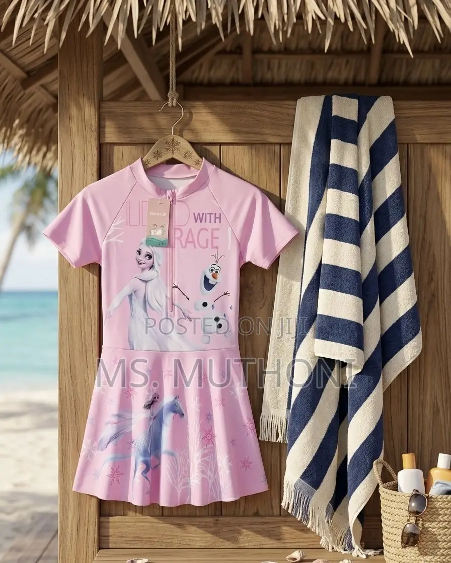 Pink Magical Ice Journey Girls Skirted Swimsuit