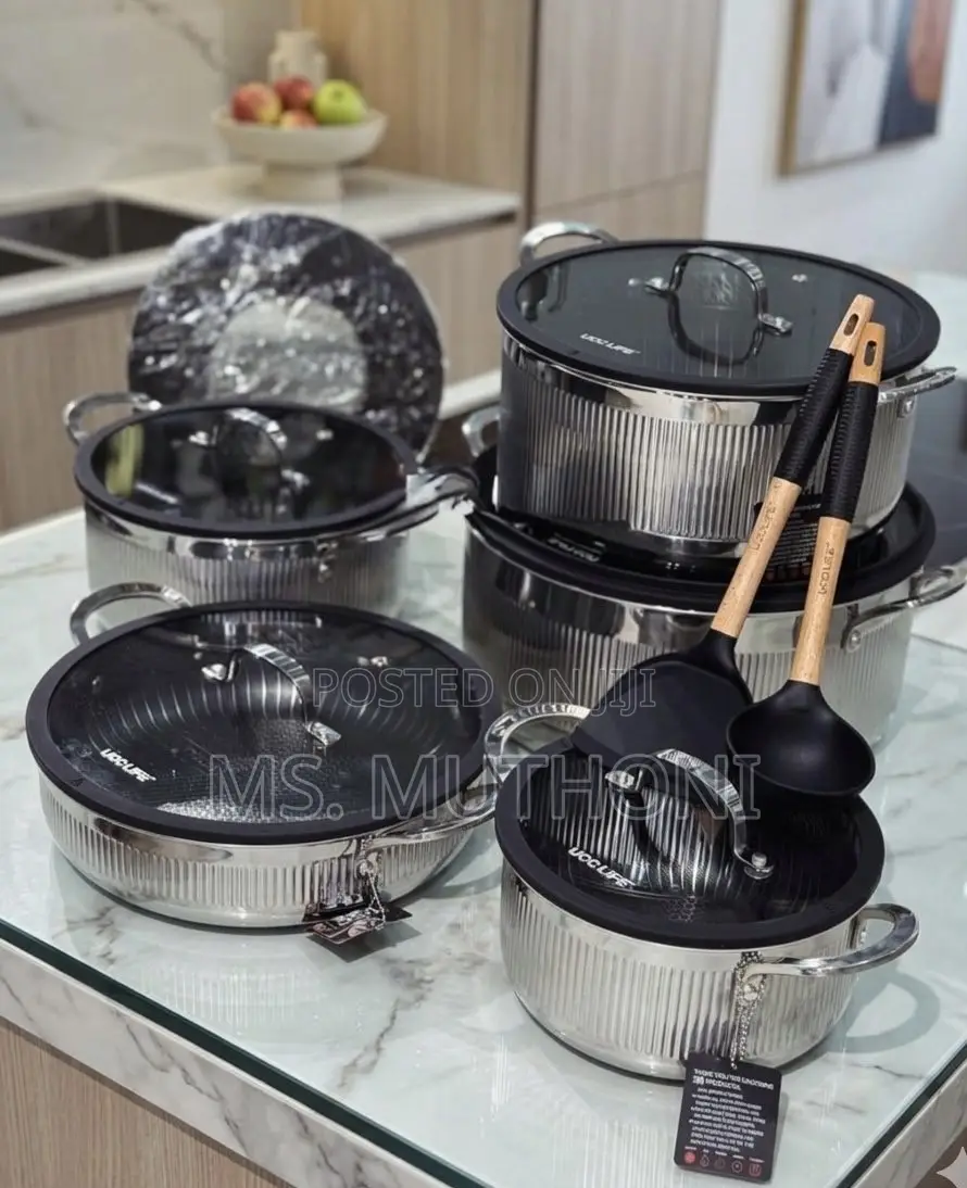 UCC LIFE Luxury Ribbed Sufuria Frying Pan Set