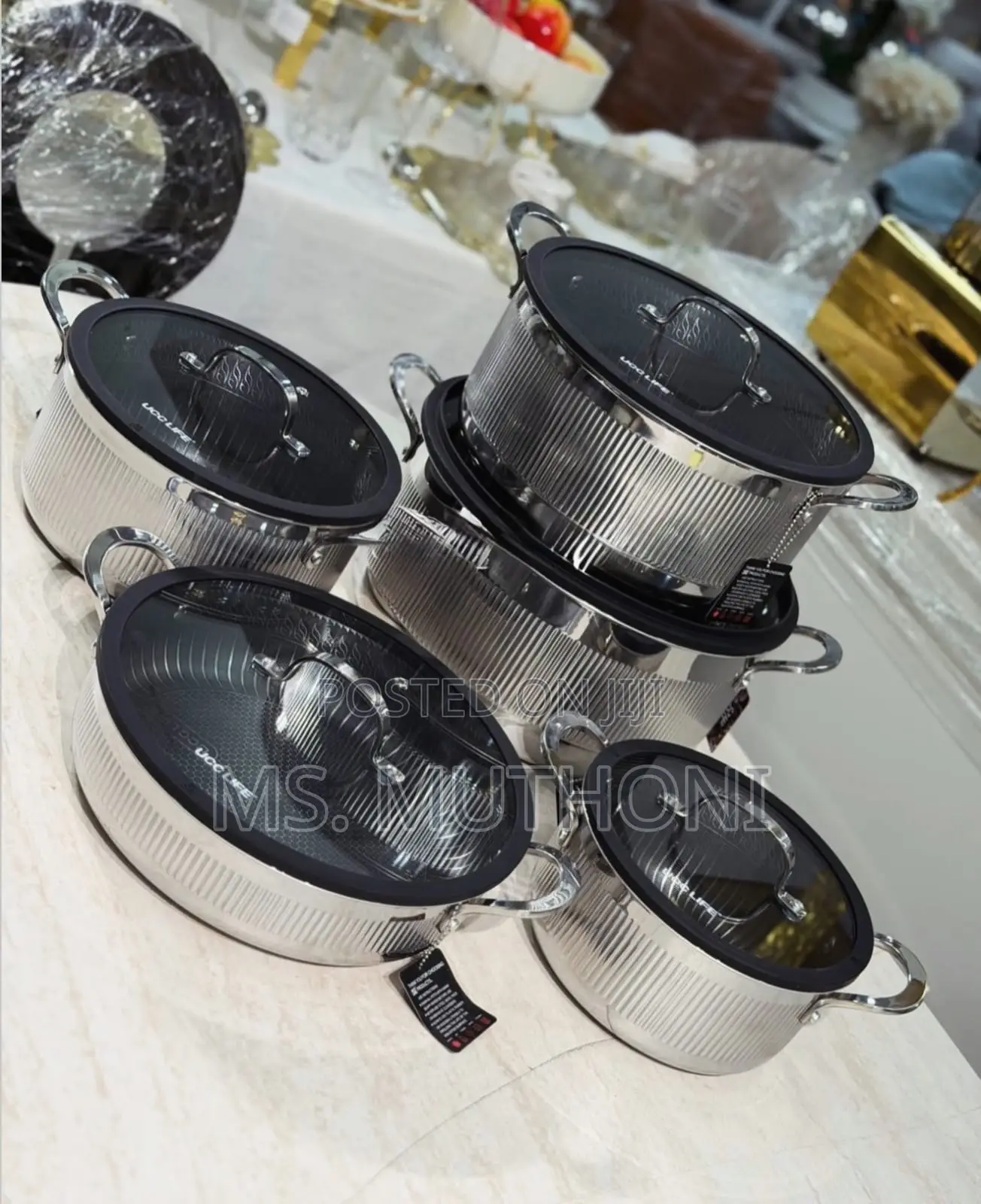 UCC LIFE Luxury Ribbed Sufuria Frying Pan Set