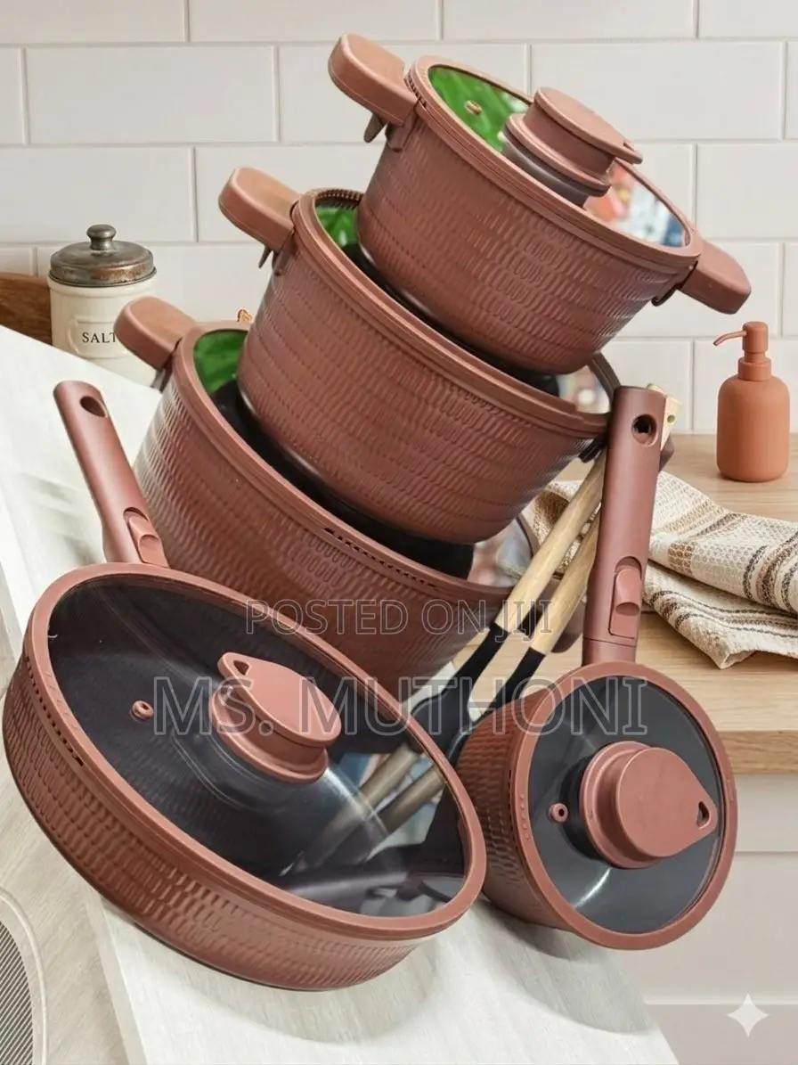 Earthy Tones Aesthetics ! 14 PCs Culinary Cooking Pots Suite