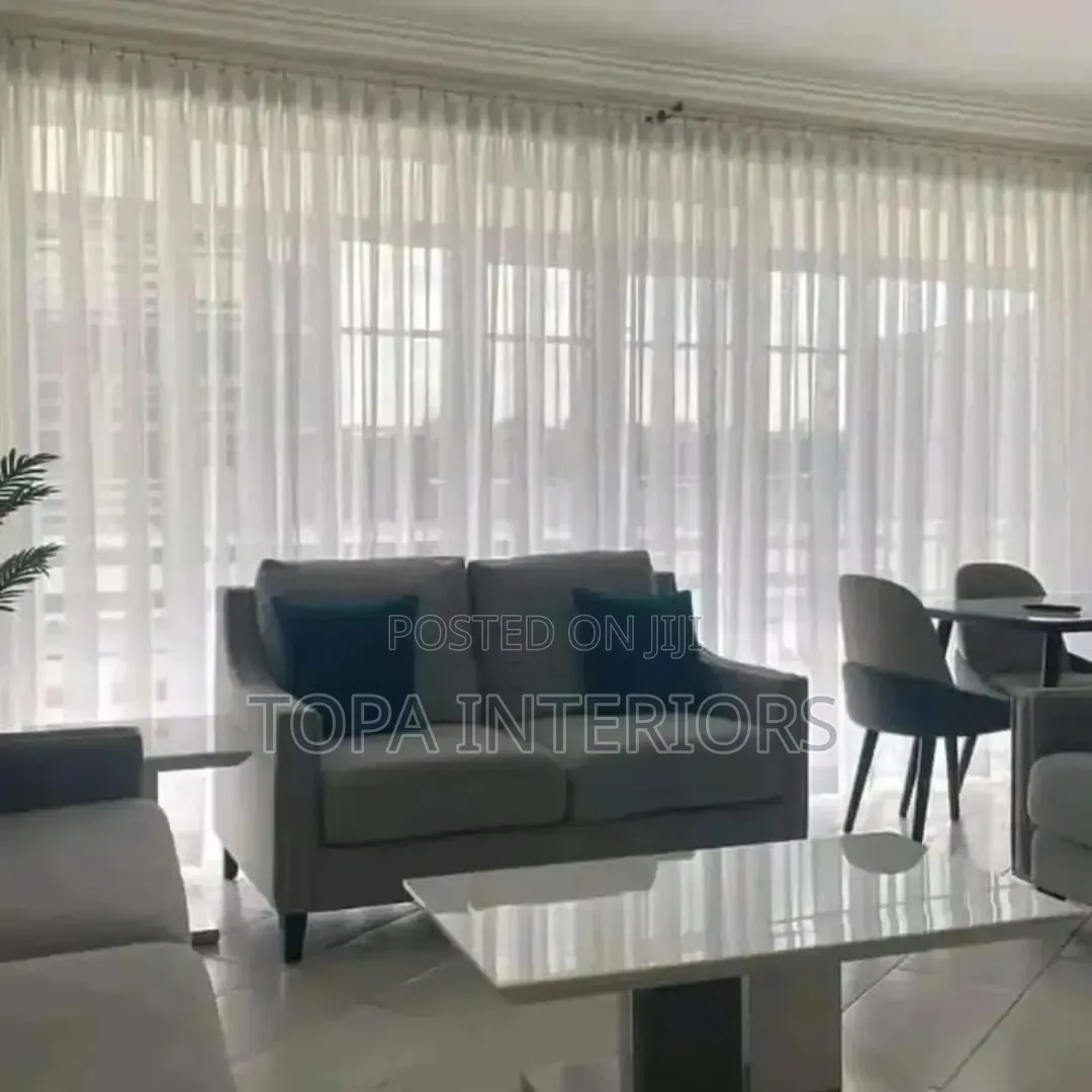 Wall to Wall Sheer Curtains Net for Large Living Room Windows