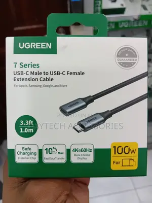 1-Meter UGREEN 7 Series USB-C Male to USB-C Female Extension Cable