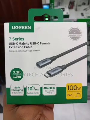 1-Meter UGREEN 7 Series USB-C Male to USB-C Female Extension Cable