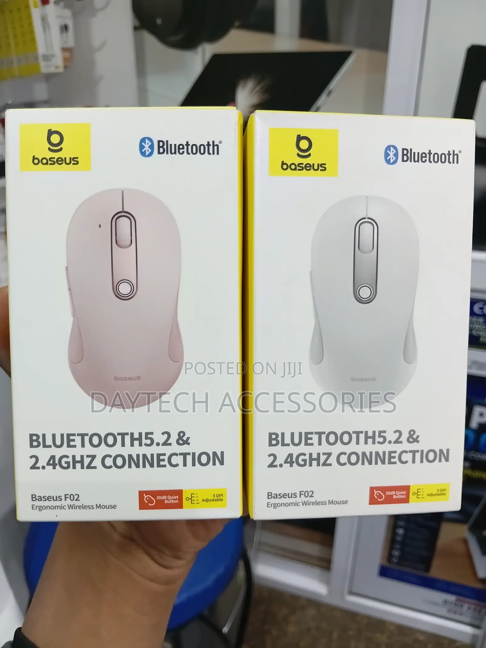 Baseus F02 Ergonomic Dual-Mode Wireless Mouse Bluetooth 5.2 and 2.4Ghz