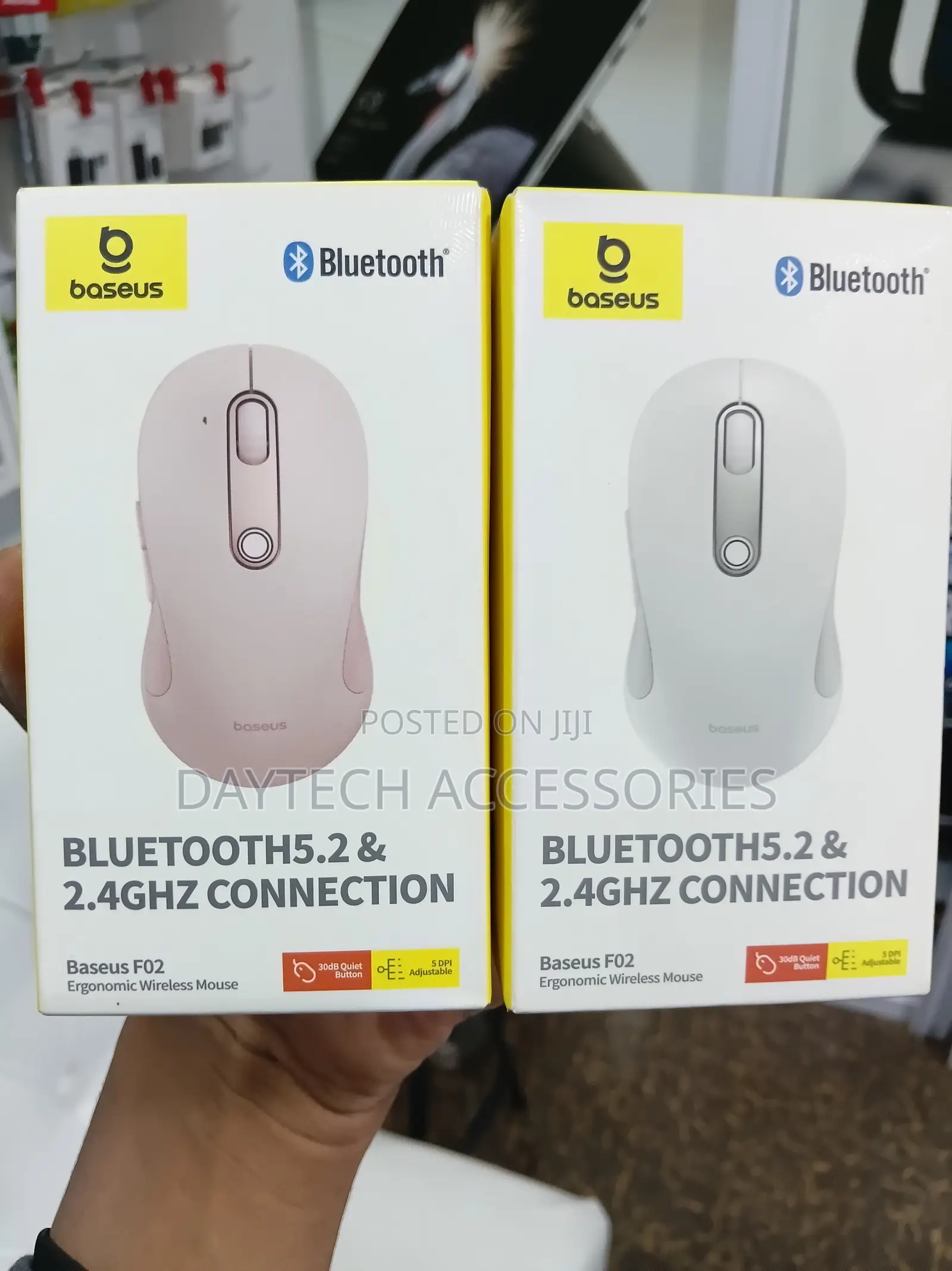 Baseus F02 Ergonomic Dual-Mode Wireless Mouse Bluetooth 5.2 and 2.4Ghz