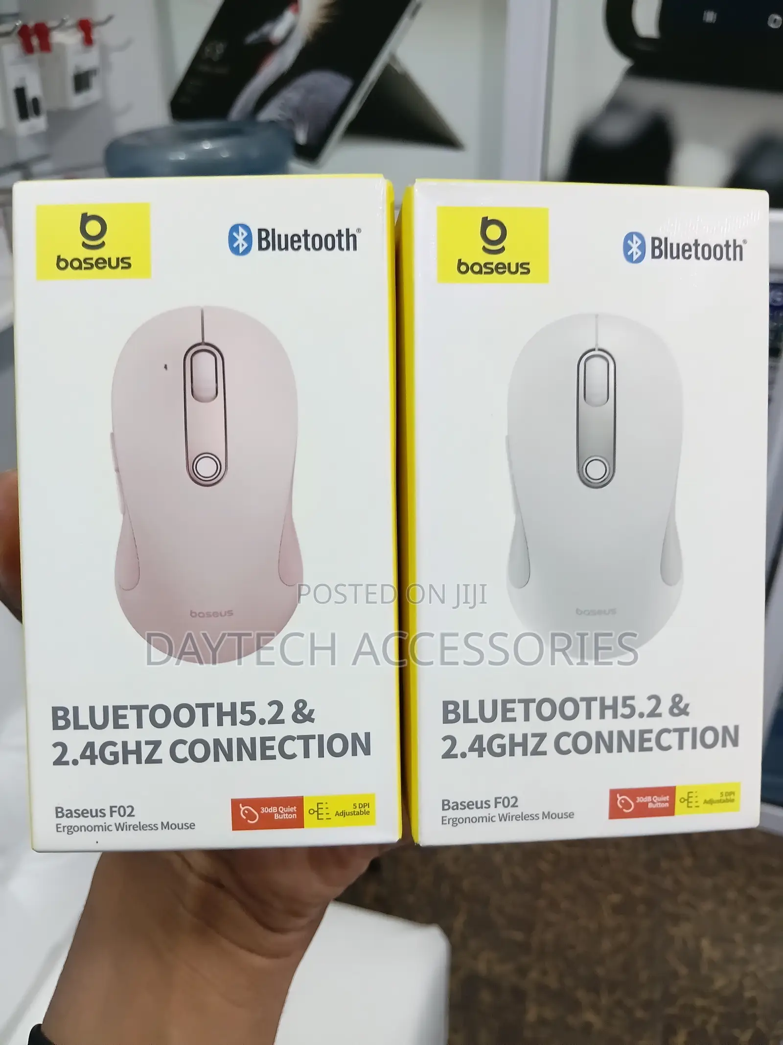Baseus F02 Ergonomic Dual-Mode Wireless Mouse Bluetooth 5.2 and 2.4Ghz