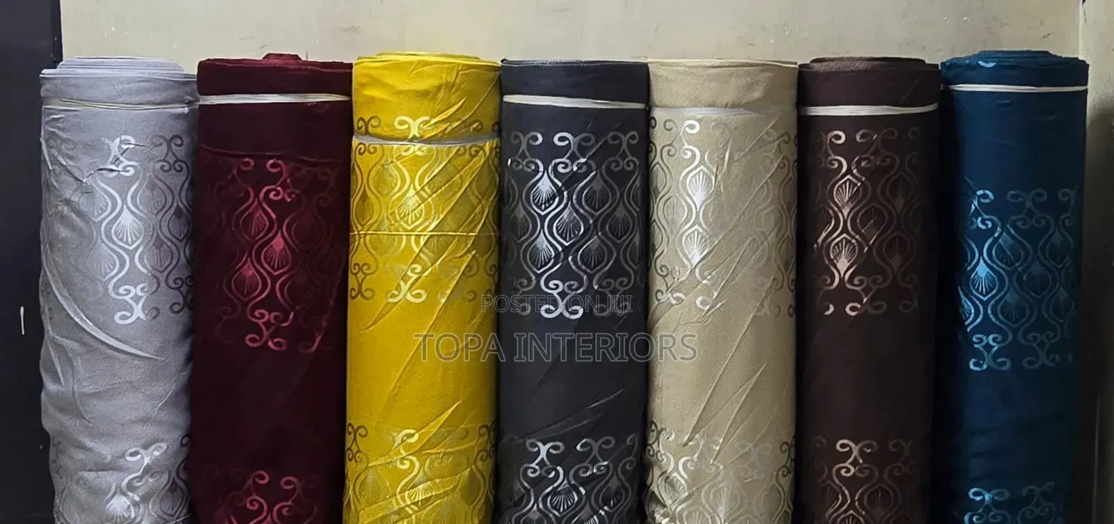 Tree Flowered Curtains With Rings Per Linear Metre
