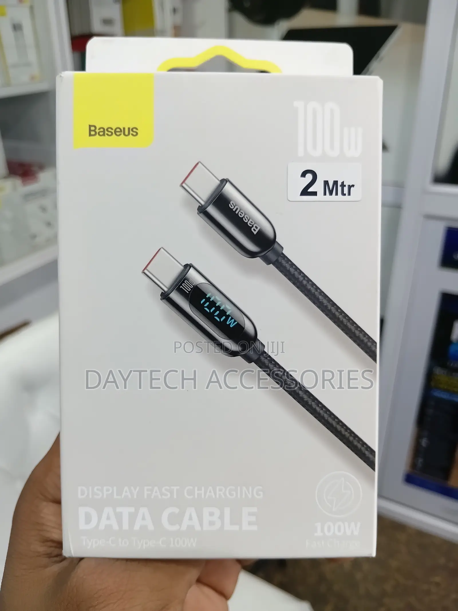 Baseus 2M Display Fast Charging Data Cable Type-C to Type-C 100W.