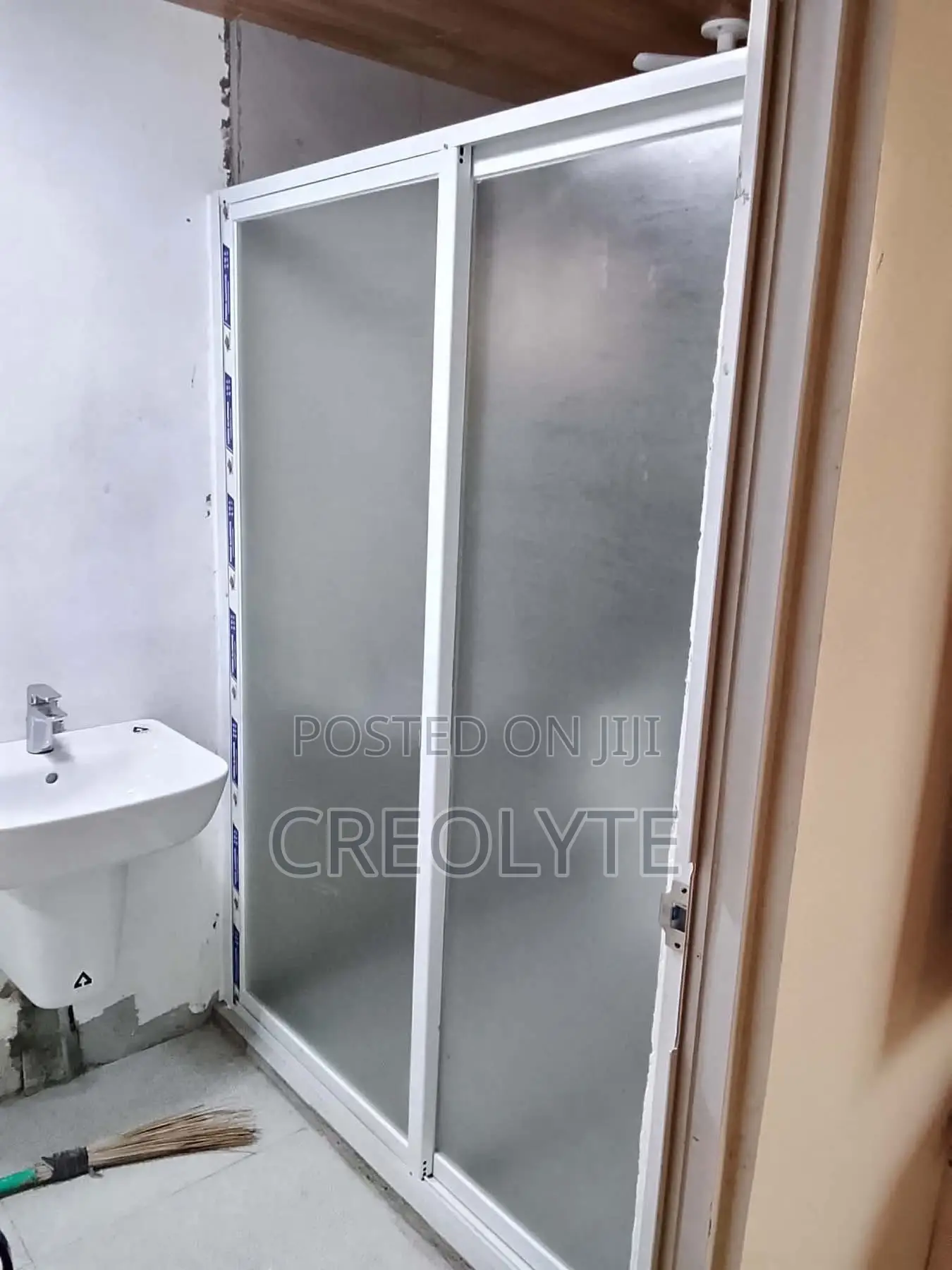 Frosted Glass Sliding Shower Enclosure Aluminium Frame