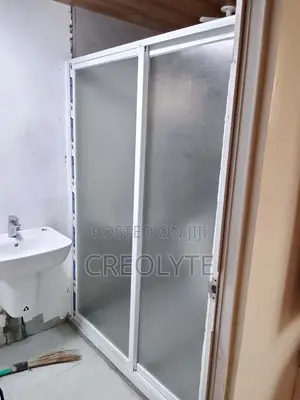 Frosted Glass Sliding Shower Enclosure Aluminium Frame