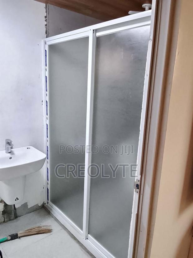 Frosted Glass Sliding Shower Enclosure Aluminium Frame