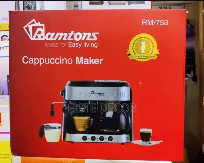 Ramtons Cappuccino Maker RM/753 – 10-Cup Coffee Espresso Machine