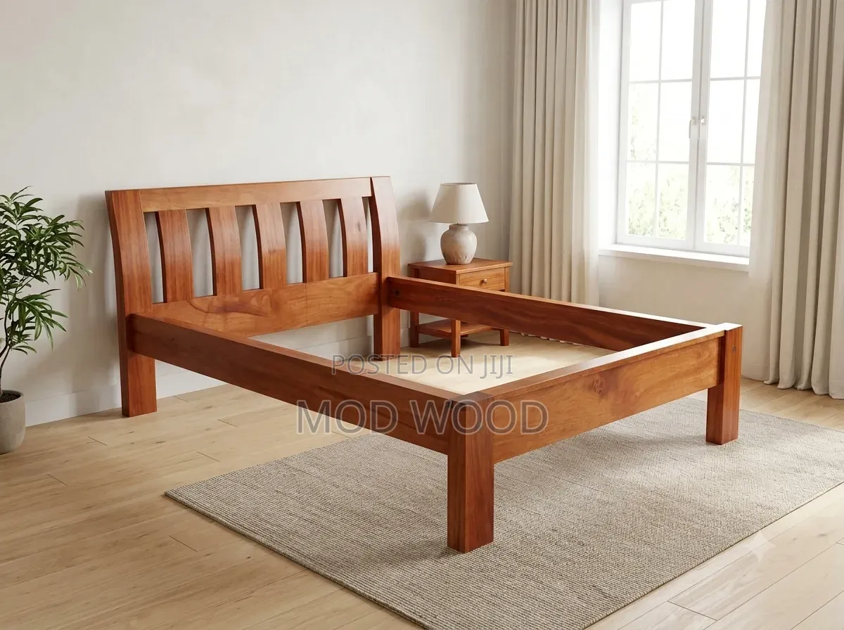Classic Warm-Tone Handcrafted 5ft by 6ft Solid Wood Bed Frame