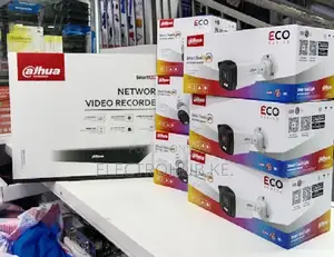 Colored Dahua 4 Channel 2mp Eco Series Ip Camera Full Kit
