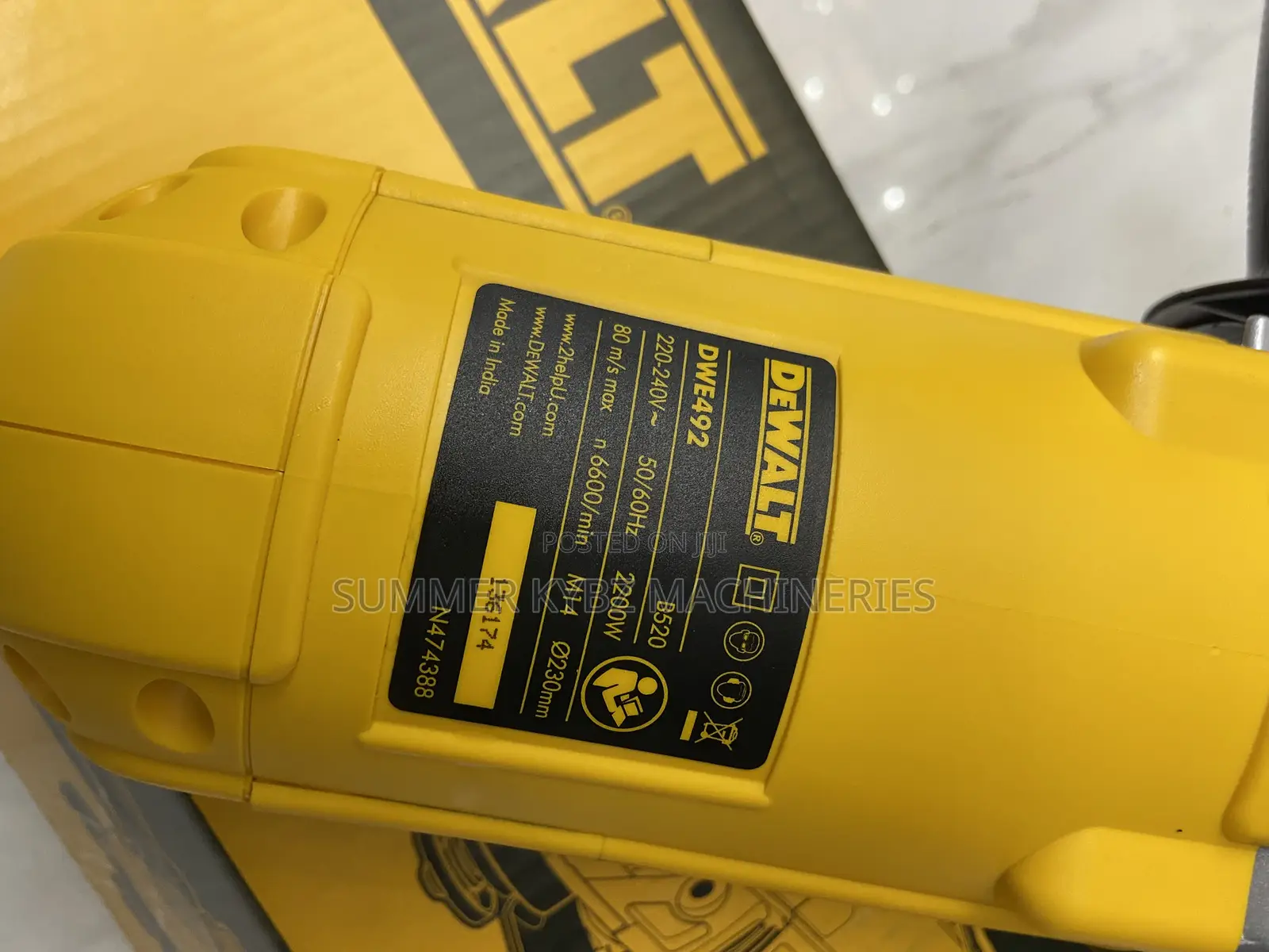 Yellow and Black DeWalt DWE492 9-Inch Angle Grinder
