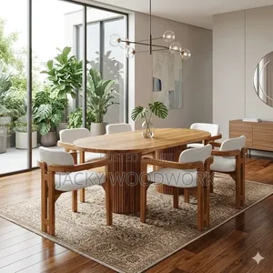 Modern Oval Dining Table With Curved Chair
