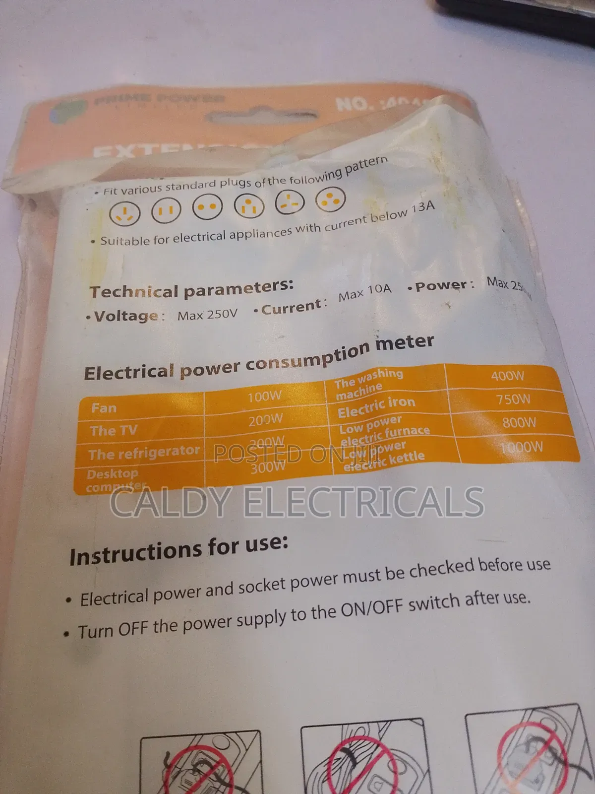 Prime Power Industrial Extension Socket 4way With Surge Protector