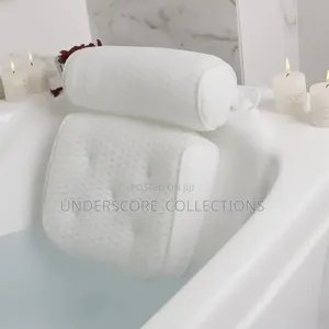 Bathtub Pillow With Anti Slip Suction Cup 4 Neck Back Support