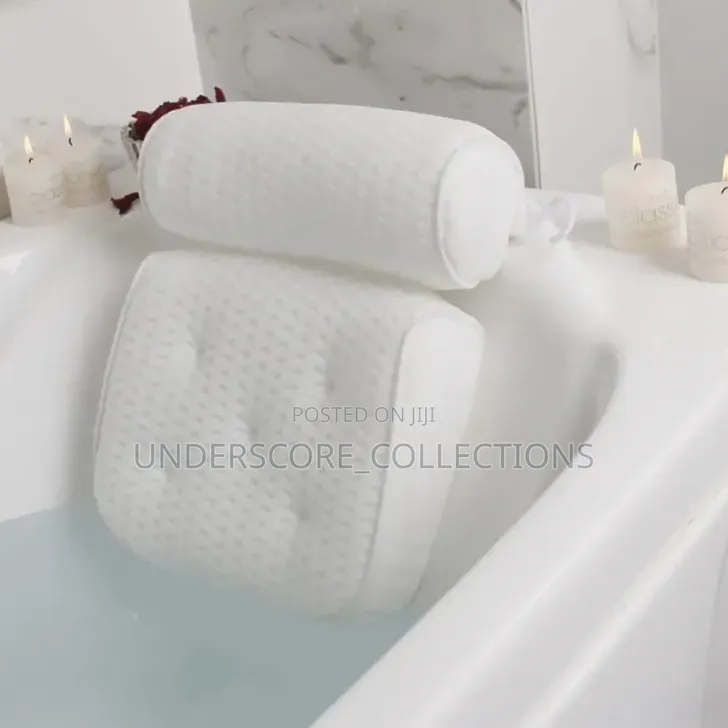 Bathtub Pillow With Anti Slip Suction Cup 4 Neck Back Support